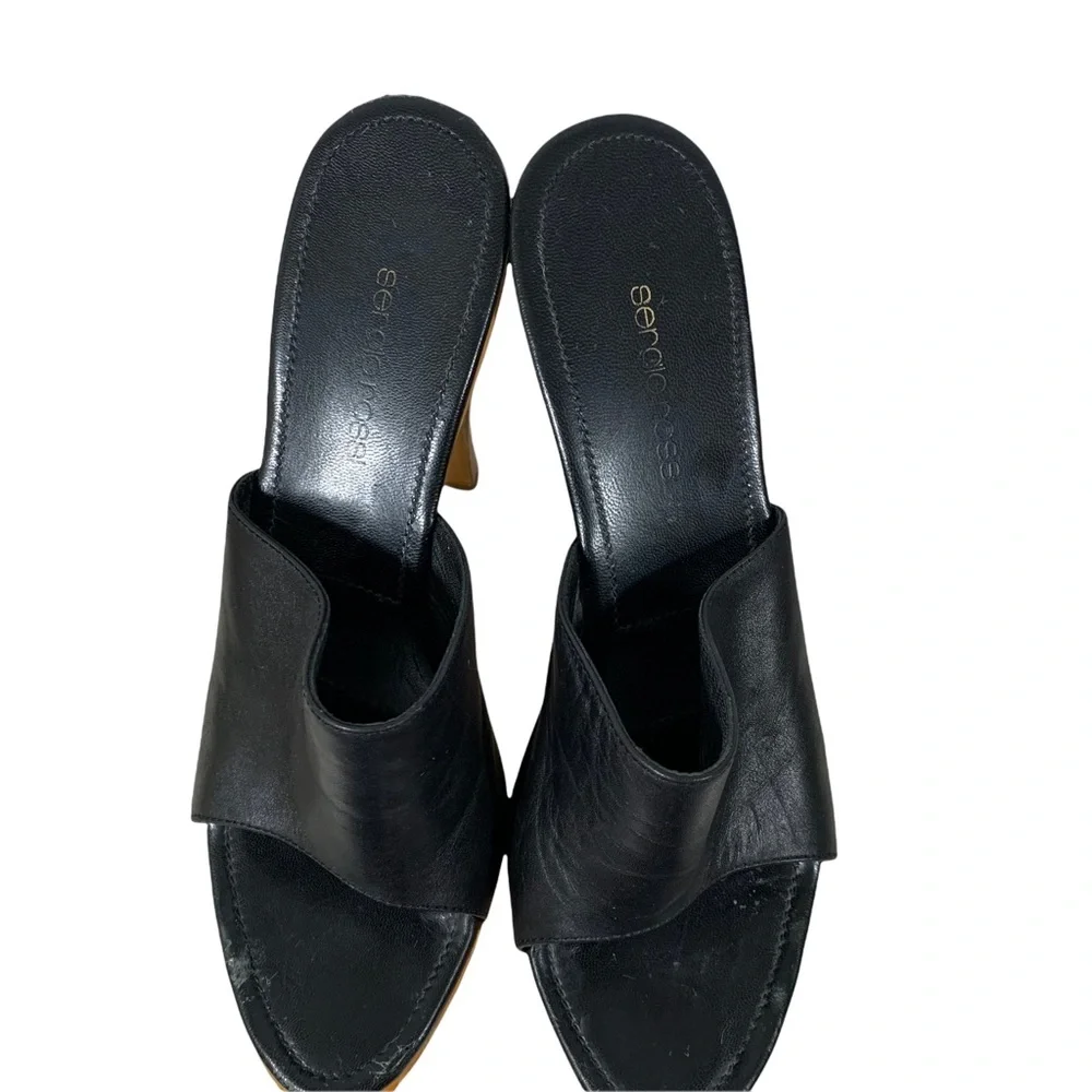 Sergio Rossi Wooden Heeled Mules - Picture 6 of 13